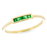 14K Yellow Gold Emerald Stackable Ring