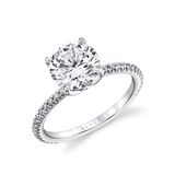 14K White Gold 'Jasmine' Classic Round Natural Diamonds Engagement Ring