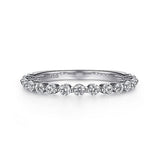 14K White Gold Modern Natural Diamonds Band