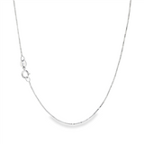 JT ESTATE 14K White Gold 17 Inch Fine Box Chain