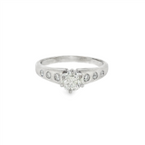 JT ESTATE Platinum 0.70Ct Round Natural Diamond Contemporary Engagement Ring