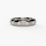 14K White Gold Contemporary Natural Diamonds Band