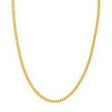 14K Yellow Gold 18 Inches Semi-Solid Diamond Cut Franco Chain