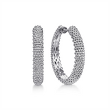 Sterling Silver 30Mm Medium Popcorn Bujukan Hoops