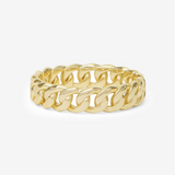 18K Yellow Gold Overlay 'Baby Julian' Cuban Chain Ring