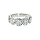 14K White Gold Half Anniversary Natural Diamonds Band