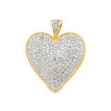 JT ESTATE 14K White And Yellow Gold Natural Diamonds Heart Pendant