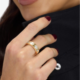 18K Yellow Gold Overlay 'Ashley' Cubic Zirconia Sunset Ring