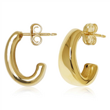 14K Yellow Gold Medium J Hoop Earrings