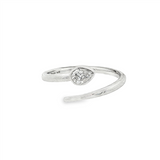 14K White Gold Contemporary Natural Diamonds Ring