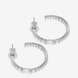 Silver Overlay 25Mm 'The Maven' Cubic Zirconia Medium Hoops