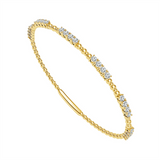 Titanium And 14K Yellow Gold Natural Diamonds Flexie Bracelet