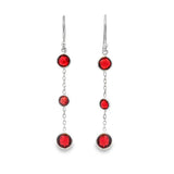 Sterling Silver Garnets Dangle Earrings