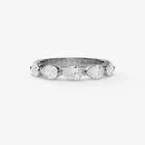 14K White Gold Modern Natural Diamonds Band