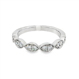 14K White Gold Vintage Natural Diamonds Band