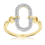 14K Yellow And White Gold Contemporary Natural Diamonds Ring