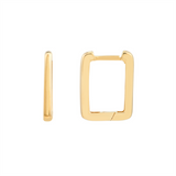 14K Yellow Gold Square Frame Paper Clip Earrings