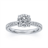 Platinum 2.09Ct Round Natural Diamonds Classic Engagement Ring