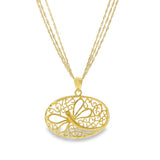 JT ESTATE 10K Yellow Gold Filigree Dragonfly Pendant