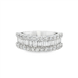 14K White Gold Baguette Natural Diamonds Band
