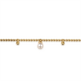 14K Yellow Gold Bujukan Beaded Pearl Droplet Bracelet