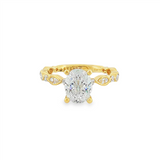 14K Yellow Gold 'Xyris' Modern Oval Natural Diamonds Engagement Ring