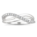 Sterling Silver Diamonds Twisted Ring
