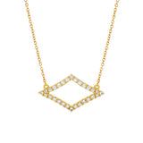 14K Yellow Gold Natural Diamonds Contemporary Necklace