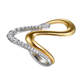 14K Yellow And White Gold Graduating Diamond Twisted Diamond Ring