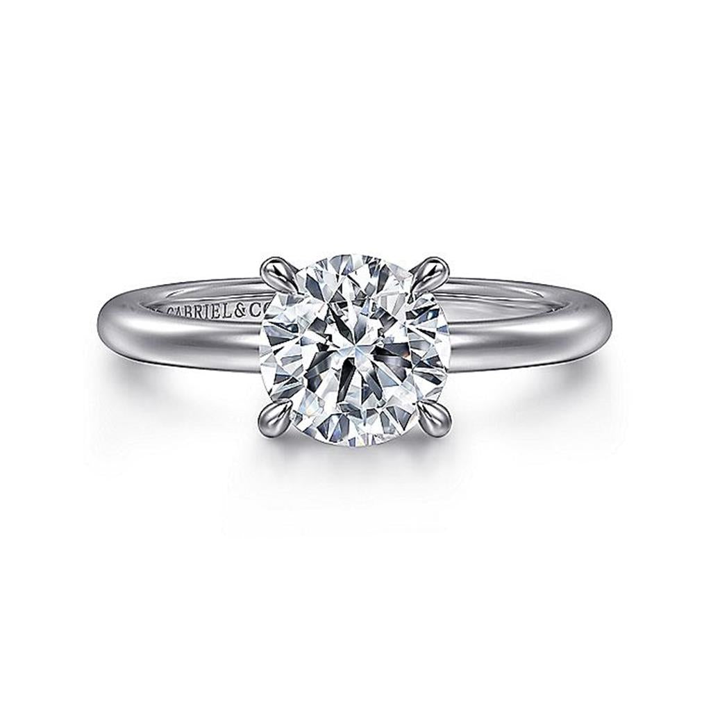 14K White Gold 'Ali' Round Diamond Engagement Ring