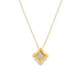 14K Yellow Gold Lab Grown Diamonds Flower Pendant