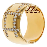 14K Yellow Gold Wide Natural Diamond Band