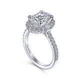14K White Gold 'Hamilton' Halo Oval Diamond Engagement Ring