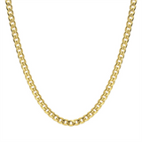 7.4mm 18K Gold IP Titanium Curb Chain Necklace