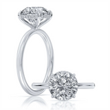 14K White Gold 3.00Ct Round Lab Grown Diamonds Hidden Halo Engagement Ring
