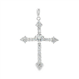 JT ESTATE 10K White Gold Cross Pendant