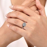14K White Gold 'Deedie' Round Diamond Hidden Halo Engagement Ring
