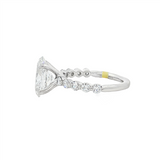 Platinum 3.04Ct Oval Lab Grown Diamonds Classic Engagement Ring