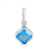 14K White Gold Topaz Drop Pendant