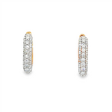 14K Yellow Gold 12Mm Square Huggie Lab Grown Diamonds Hoop Earrings
