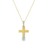 10K Yellow Gold Natural Diamonds Cross Pendant