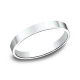 14K White Gold 2mm Flat Plain Straight Wedding Band