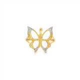 JT ESTATE 14K Yellow And White Gold Open Butterfly Natural Diamond Ring