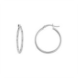 10K White Gold 25mm Hoop Earrings