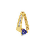 JT ESTATE 14K Yellow Gold Tanzanite And Diamond Contemporary Pendant