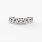 14K White Gold Contemporary Natural Diamonds Band