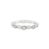 14K White Gold Vintage Natural Diamonds Band