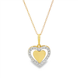 14K Yellow Gold Natural Diamonds Heart Pendant