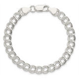 Sterling Silver Double Link Charm Bracelet