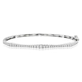 14K White Gold Graduated Natural Diamond Bangle